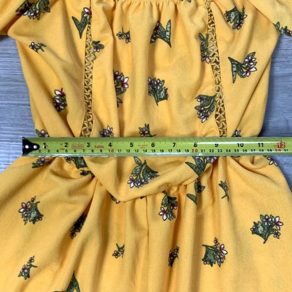 3/$25 Kendall & Kylie Off Shoulder Yellow Floral Romper Small - Picture 8 of 10